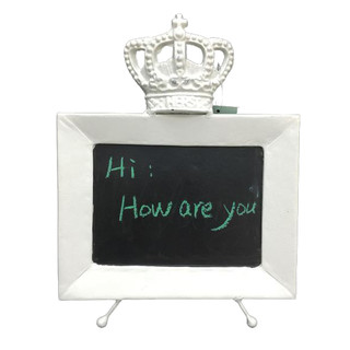 White Crown Blackboard Metal Table Stand 22x15cm Chalkboard Wedding 