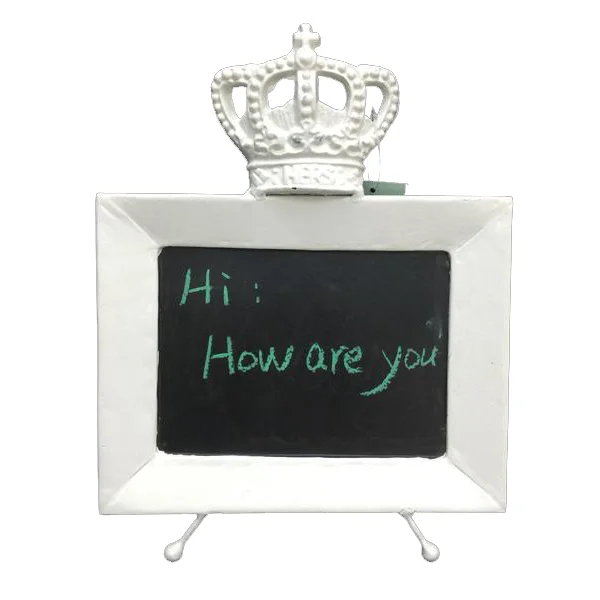 White Crown Blackboard Metal Table Stand 22x15cm Chalkboard Wedding 