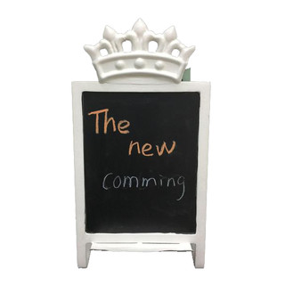 White Crown Blackboard Metal Table Stand 16x30cm Chalkboard Wedding V