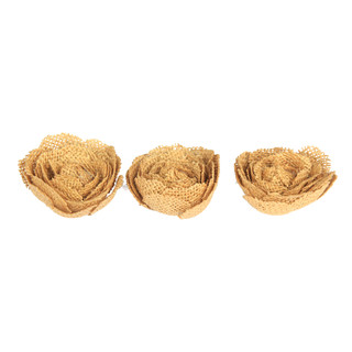 12 x Rustic Flower Rose Burlap Hessian Jute Wedding Party Vintage 