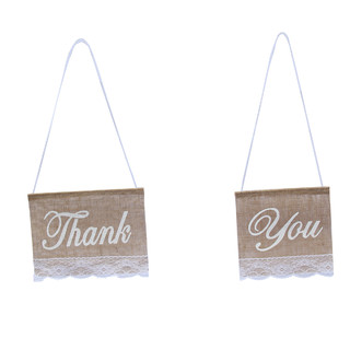 Thank You Chair Wedding Sign With Lace Hessian Burlap 
