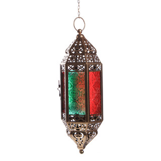 6 x Metal Glass Vintage Moroccan Hanging Candle Lantern Wedding 