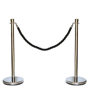 Rope Barrier Stand - Sets of 2 Post + 1 Black Rope Queue Barriers Crowd Control