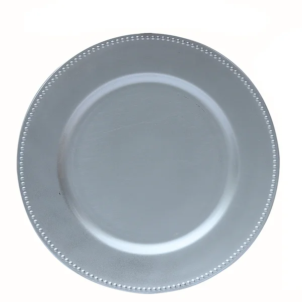 25 x Silver Charger Plate 33cm Beaded Edge