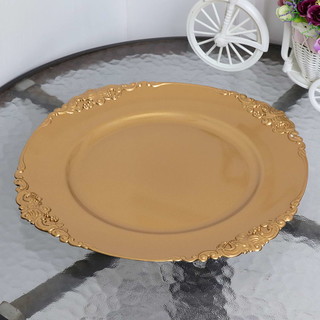 24 x Gold Vintage Charger Plate 33cm French Style