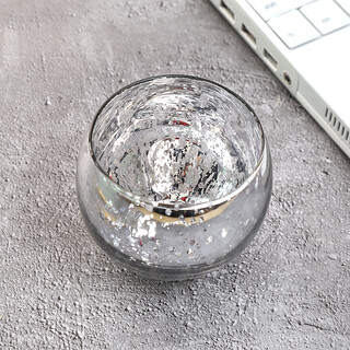 100 x Silver Mercury Vapour Round Candle Holder Votive 7cm