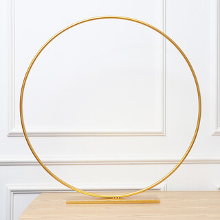 80cm Gold Floral Hoop Circle Centrepiece with Stand