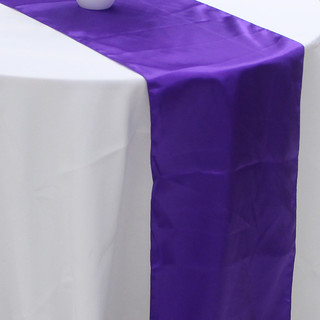 10 x Purple Satin Table Runner Chair Cover Sash Ribbon Roll Wedding Decor