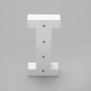 'I'  White Alphabet Wooden Letter LED Sign Light