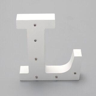 'L'  White Alphabet Wooden Letter LED Sign Light