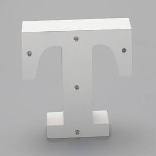 'T'  White Alphabet Wooden Letter LED Sign Light
