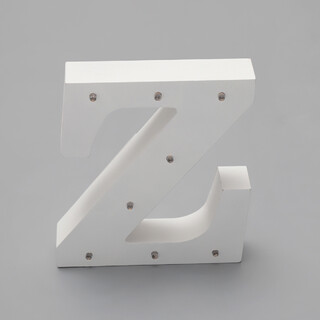 'Z'  White Alphabet Wooden Letter LED Sign Light