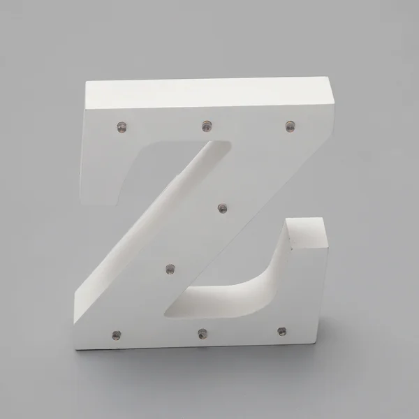 'Z'  White Alphabet Wooden Letter LED Sign Light