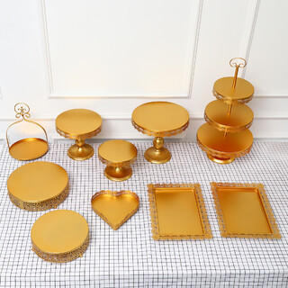 10PCS Gold Cake Metal Holder Set Cupcake Tray & Stand
