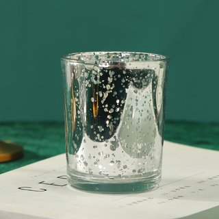 12 x Silver Mercury Glass Votive Tealight Candle Holder