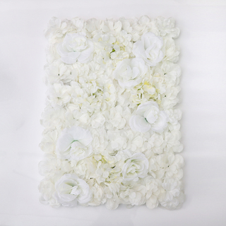 10 x Premium White Artificial Hydrangea And Rose Flower Wall Panels 60x40cm