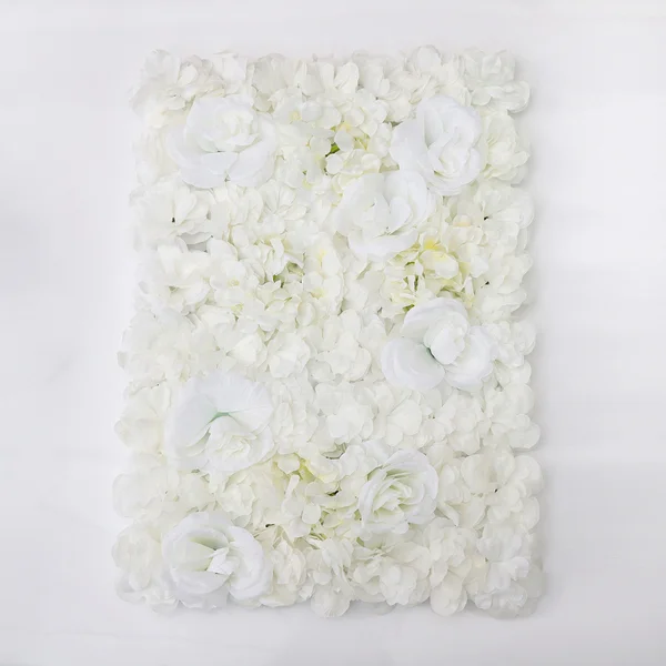10 x Premium White Artificial Hydrangea And Rose Flower Wall Panels 60x40cm
