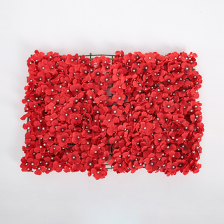 10 x Red Artificial Hydrangea Flower Wall Panels 60x40cm