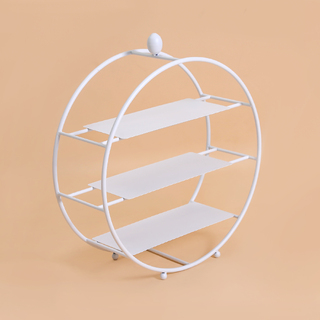 3 Tier White Iron Cupcake Stand Round Tiered Dessert Cake Display 