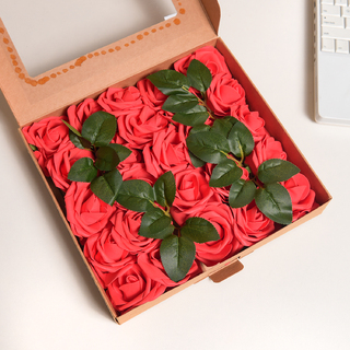 25 x Red Artifical Foam Roses 8cm