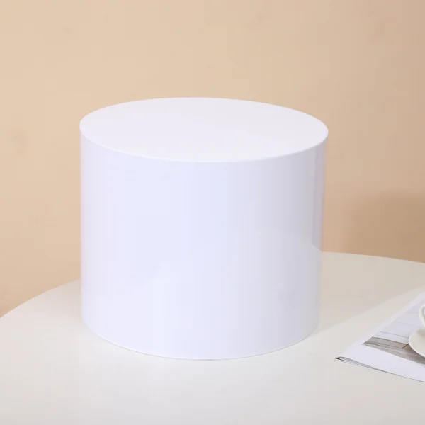 White Round Cylinder Acrylic Table Riser 30x30x24cm