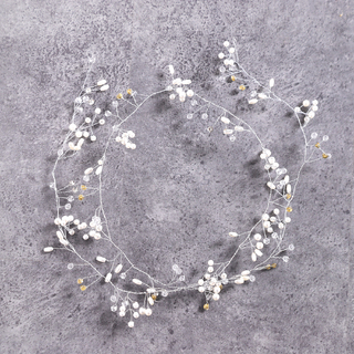 Bridal Crystal Pearl Hair Vine Headband Chain Headpiece 1M Hair Accessory