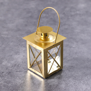6 x Gold Candle Holder Candlestick Tealight Hanging Lantern Light Centerpiece 