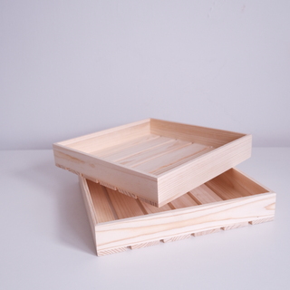 6 x Wooden Crates Table Riser Hamper Tray Square 