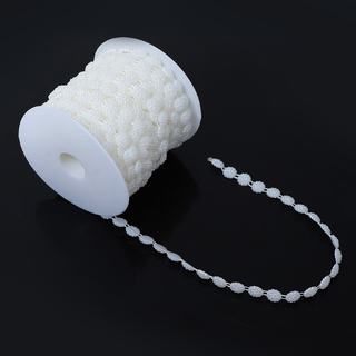 White Craft Garland Bead String Roll 15m