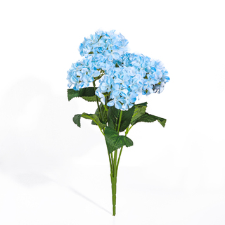 6 x Artificial 5 Heads Hydrangea Blue