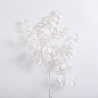 Artificial Eucalyptus Silver Dollar Stem White 90cm