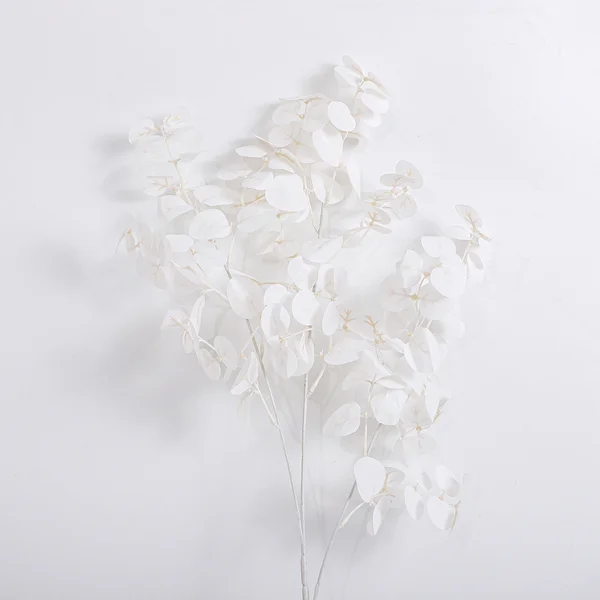 Artificial Eucalyptus Silver Dollar Stem White 90cm