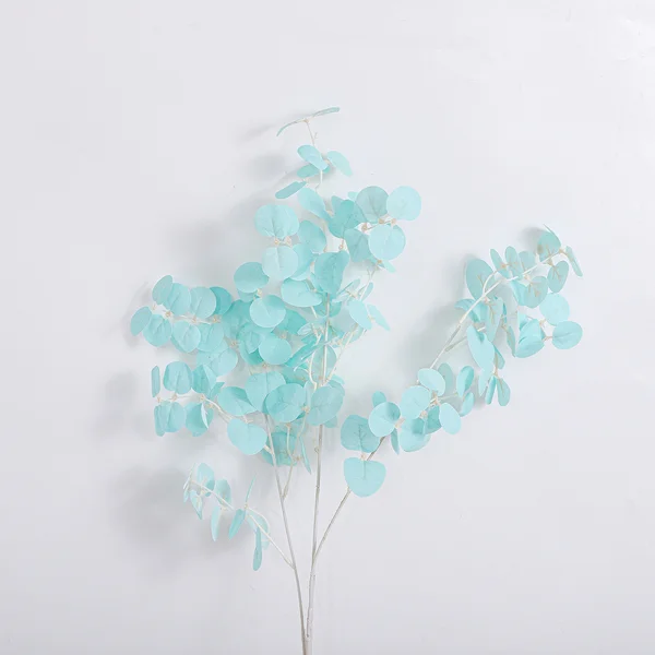 Artificial Eucalyptus Silver Dollar Stem Light Blue 90cm