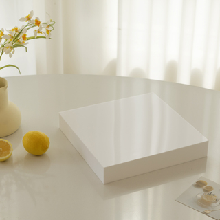 White Acrylic Cube Table Riser 30x30x5cm