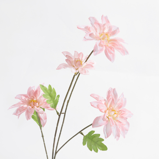 4 x Artificial Dahlia 4 Heads Spray Pale Pink 70cm