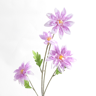 4 x Artificial Dahlia 4 Heads Spray Lilac 70cm