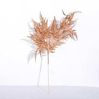 Artificial Fern Large Spray Metallic Gold Brown 80cm