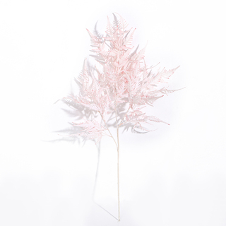 Artificial Fern Large Spray White with Pink Tail 80cm