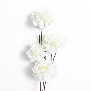 5 x Artificial 4 Heads Peony Spray White 90cm