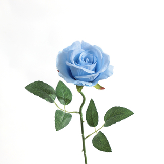 10 x Artificial Rose Bloom Light Blue 50cm
