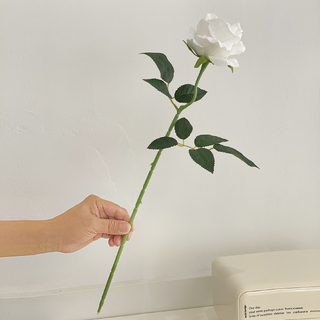 10 x Artificial Rose Bloom White 50cm