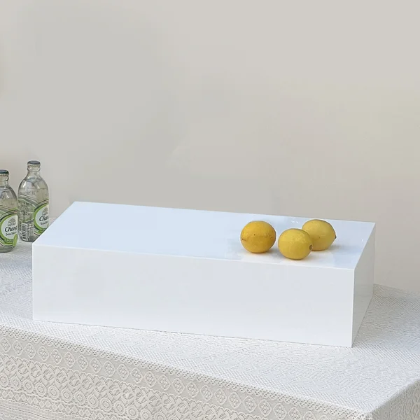 White Acrylic Table Riser 60x30x15cm