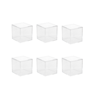 6 x Clear PVC Plastic Storage Box 7.5cm