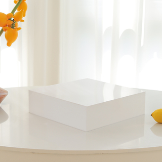 White Acrylic Cube Table Riser 40x40x10cm