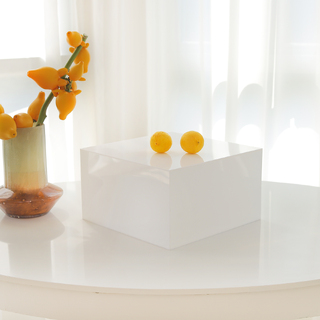 White Acrylic Cube Table Riser 35x35x20cm