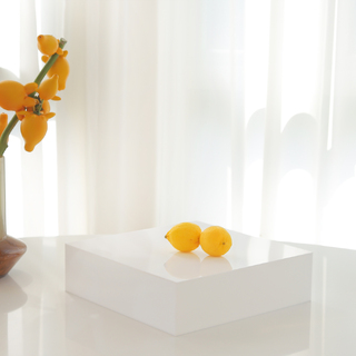 White Acrylic Cube Table Riser 35x35x10cm