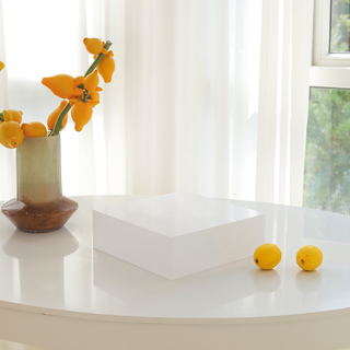 White Acrylic Cube Table Riser 30x30x10cm