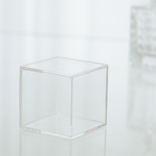 6 x Acrylic Clear Square Small Gift Box 5.5cm