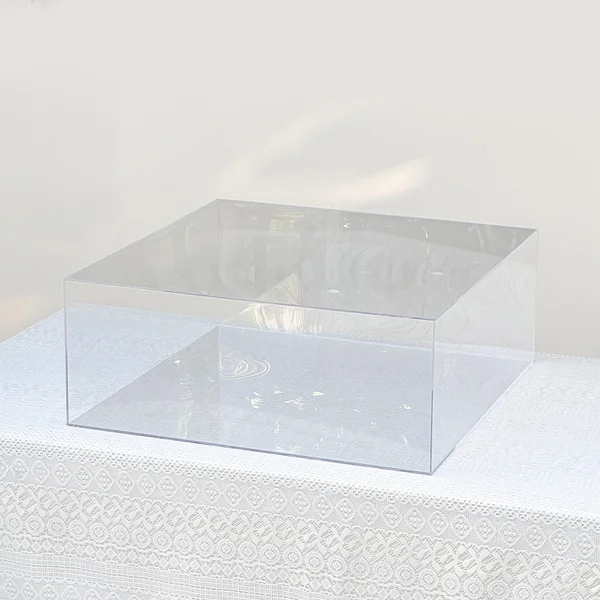 Clear Square Cube Acrylic Table Riser 50x50x20cm