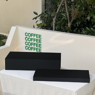 Set of 2 Black Acrylic Table Riser L70cmH15cm S65cmH5cm
